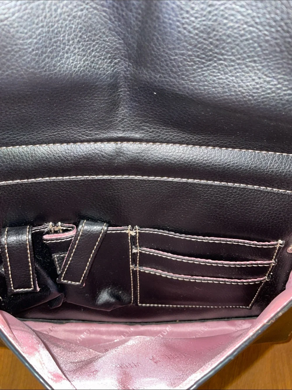 Craft Organizer Tote in Black and Pink with Multiple Pocket Panels